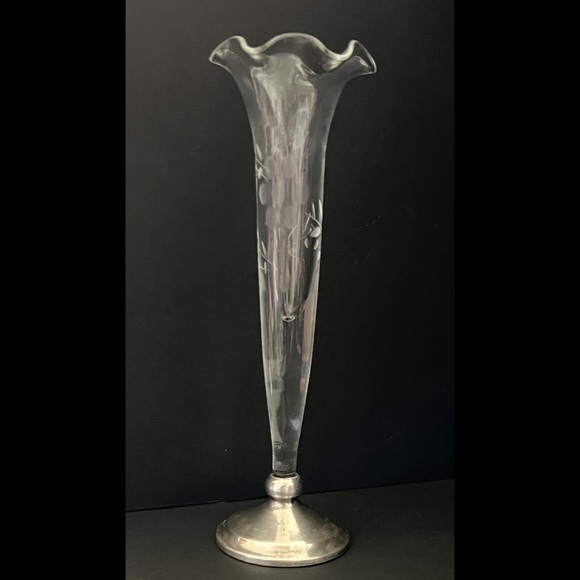 Vintage Webster Co. Sterling Silver Weighted Glass Bud Vase - Picture 3 of 9